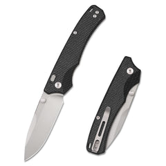 REMETTE Button Lock Folding Pocket Knife Sharp 14C28N Blade Reversible Pocket Clip Durable Micarta Handle Men Women EDC Hiking Fishing Camping Knives WD107