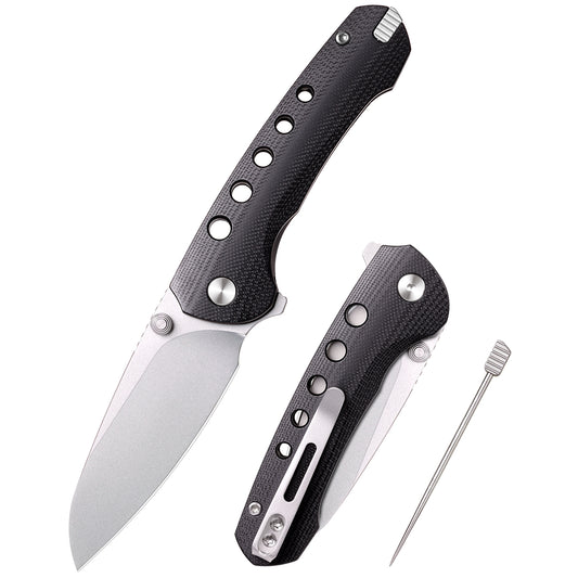 REMETTE RT-BEE 14C28N Blade Knife Outdoor Folding Pocket EDC Knives with Fruit Food Fork Toothpick RT-BEE-G