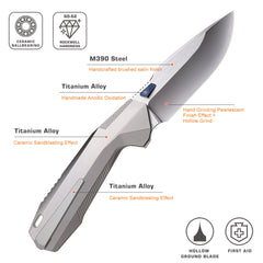 REMETTE RT-WK1 Disassembly Knife Titanium Handle M390 Blade WK1-D