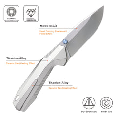 REMETTE RT-WK1 Disassembly Knife Titanium Handle M390 Blade WK1-A