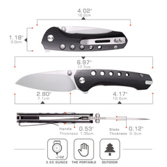 REMETTE RT-BEE 14C28N Blade Knife Outdoor Folding Pocket EDC Knives with Fruit Food Fork Toothpick RT-BEE-G