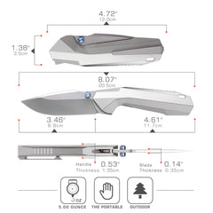 REMETTE RT-WK1 Disassembly Knife Titanium Handle M390 Blade WK1-A