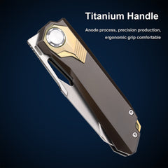 REMETTE RT-Peregrine Falcon Folding Pocket Knife Innovative Button Lock Structure Design M390 Blade Titanium Handle Knives RTT1-B