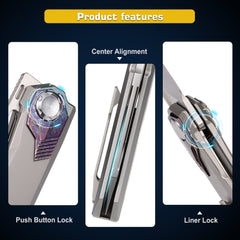 REMETTE RT-Peregrine Falcon Titanium M390 Knife Innovative Button Lock Structure Design Folding Pocket Knives RTT1-G