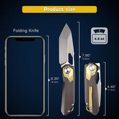 REMETTE RT-Peregrine Falcon Folding Pocket Knife Innovative Button Lock Structure Design M390 Blade Titanium Handle Knives RTT1-B